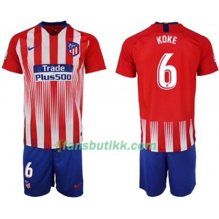 Fotballdrakt Atlético Madrid KOKE 6 Barn Hjemmetrøye 2018-2019 Kortermet